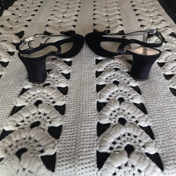 Cynthia Rowley Vintage Satin Black Kitten Mule - Picture 6 of 16
